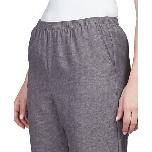 Alfred Dunner Women's Classics Pull-On Straight-Leg Pants Gray Size 14 - Picture 6 of 6